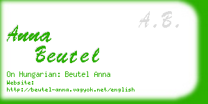 anna beutel business card